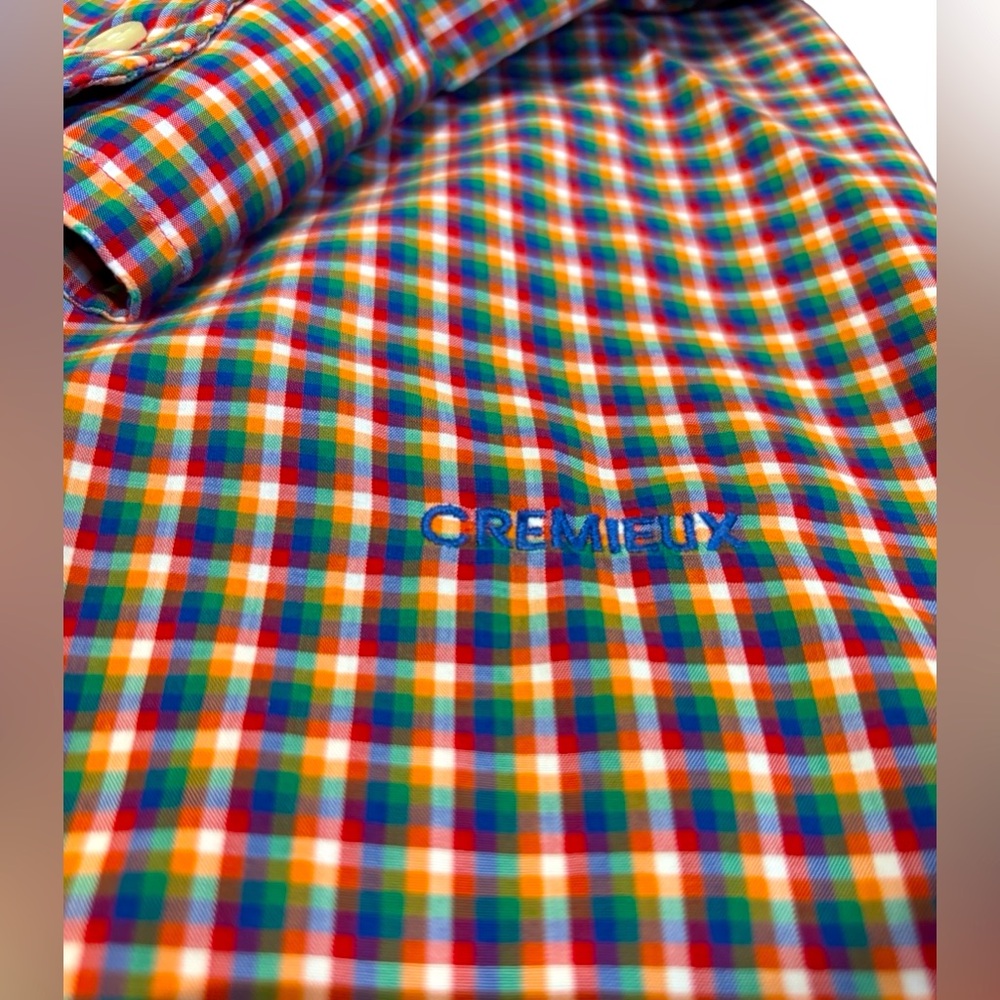 Daniel Cremieux Men’s Fine Italian Colorful Plaid Button Up Shirt 100% Cotton M